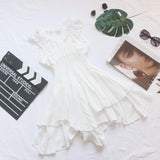 Plataz Luth's Same 2025 Women's New Folded Wood Ear Short Sleeves To The Waist Thin Cake Dress Under The Hem Skirt