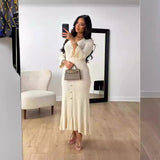 Plataz 2024 Long-Sleeved Dress With Slim Skinny Knitted Long-Sleeved Dress