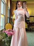 Plataz 2025 New Hand-Drilled Weaving Woven Tape Design Long-Sleeved Lady Body Dress