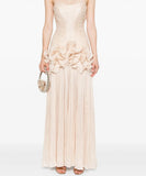 Plataz Yuanfeng Light Luxury Evening Dress 2025 New Women's Summer Breast Flavor Flavor To Waist Leaf Sides And Matching Dresses
