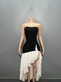 Plataz Black And White Bumpy Brae With Dressing Temperament Dinner High-End Light Evening Dress