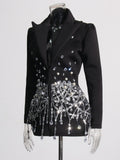 Plataz Suit Dress 2025 Spring New Famous Heavy Industry Water Drill Inlaid Decorative Design Dress