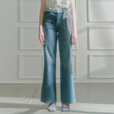 Plataz 2025 Spring And Summer Ice Blue Wave Ribbon Lace Strapped Clothes