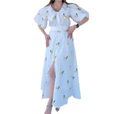 Plataz New Summer Women's Clothing Prints Thin Waist Fashion Fairy Style Dress
