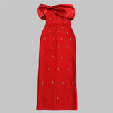 Plataz Temperament Dress Sexy Shoulder Name Party Dinner Dress Banding Skirt