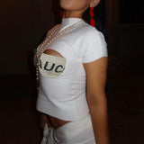 Plataz Summer 2025 New Fashion Style Casual Bair Tycoat Short-Sleeved T-Shirt For Women DJPT