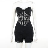Plataz Summer New Women's Clothing Holiday Style Temperament Sexy Boobs Lace Lace Shorts Woman DJPT