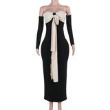 Plataz Autumn 2025 New Temperament Tender Strap With One-Word Shoulder Palping Dress Dress Woman DJPT