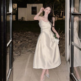 Plataz Dress 2025 Women's Summer Dress Sleeveless Waist Repair Niche Design Long Dress Banquet Temperament Dress Dress