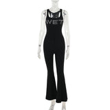 Plataz Summer 2025 New Street Leisure Repair Letters Hot Diamond Vest Pantyhose Women DJPT