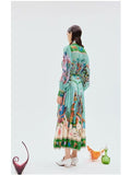 Plataz Spring And Summer Australian Niche Brand Ale Personality Print Daily Vacation Shirt Collar Single Buckle Flowing Dress