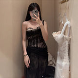 Plataz 2025 Summer Light Yarn Slinged Dress Dress Dress Salt Mesh Dress Seaside