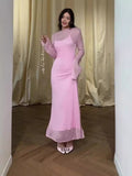 Plataz Women's Clothing In The Autumn Of 2024 Solid Color Round Collars Thin Slings Long Skirts Two Sets