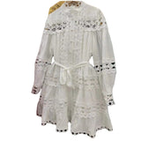 Plataz Early Spring New Australian Tide Brand Heavy Industry Hollow Lace Splicing Three-Dimensional Light Luxury Loose Fairy Dress