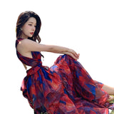 Plataz Vintage Dress Sanya Photo Beach Dress Bohemia Seaside Vacation Hanging Long Dress