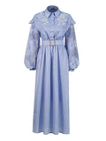 Plataz Temperament Fashion Elegant Style Dress 20254 New Collar Heavy Industry Embroidery Lotus Edge Lace Long