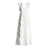 Plataz Elegant Famous Style Dress 2025 Spring Model High-End Splicing Three-Dimensional Flower Hanging Dress Women's Dress