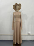 Plataz 2024 New Court Feng Sleeve Dress With Half-High Collar Long-Sleeved Dress