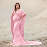 Plataz Processing A Word Collared Shawl Long Skirt Pregnant Woman Photo Shoot Long Dress 1199 Maternity
