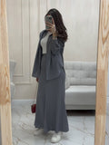 Plataz And Casual Long-Sleeved Shirt Tight Waist Dress Two Sets Of Women's New Summer 2024 Summer New Thin Set
