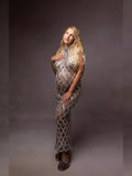 Plataz Drilled Pregnant Woman Photo Dress Shiny Big Diamond Glitter View Mesh Pregnant Woman Photography Dress Maternity