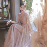 Plataz Examination Evening Dress Female Banquet Temperament Light Luxury Small High-End Atmospheric Host Tuxing Performance Dress High Sense