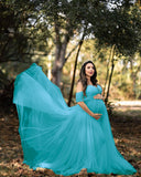 Plataz Women's Silk Cotton With Chiffon Pregnant Women Floating Tail Fluttering Sleeves Of The Dress Photo Dress 1209 Maternity