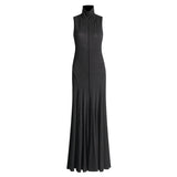 Plataz Sister Casual Dress Women's Dress 2025 Spring New Standing Sleeveless 100-Folded Knitting Dress