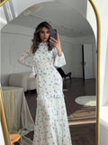 Plataz 2024 Gentle Wind Small Fresh Flowers And Leaves Long Dress
