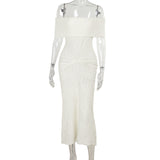 Plataz Autumn 2025 New Small Scented Elegance Elegance Knitted Shoulder Shrinking Dress DJPT