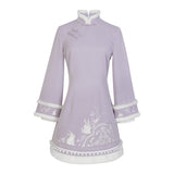 Plataz Design New Purple Cloud Rabbit Han Dress Women's Clothing Mane Dress Suit Autumn And Winter 8567
