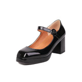 Plataz Large Women's Shoes New Single Shoes Work Shoes Mary Jane Thick Heel High Heels High Quality Shoes