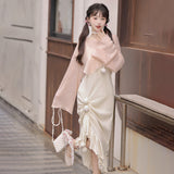 Plataz Design Gentle Autumn Chinese Style Improvement Han Elements Women's Coat Sling Skirt Suit 6934