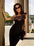 Plataz Three-Dimensional Flower Women's Bandage Evening Dress Skinny Temperament Party Party With Hip Dress