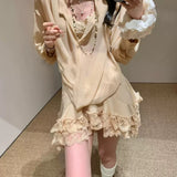 Plataz 2025 Vintage Chiffon Lace Skirt Suit