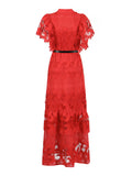 Plataz Temperament Fashion Elegant Style Dress 2025 New Collar Embroidery Sleeker Sleeker Summer New Long Dress Woman