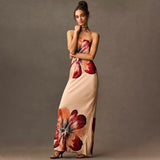 Plataz Positioning Print Medium Long Bag Hip Dress Sexy Breast Repair Dress Summer HZ0628