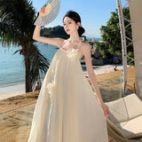 Plataz New Seaside Tour Slings Bare Back Gentle Wind Holiday To Take Pictures Beach Dress Long Dress Summer
