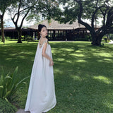 Plataz Sanya Beach Dress Seaside Holiday Dress Lazy Loose Thin Shoulder Dress Desert Photo