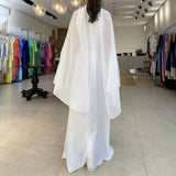 Plataz 2024 Summer Neck Chiffon Dress Light Luxury Sexy Shawl Dress