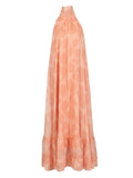 Plataz Printed Holiday Dress 2025 Summer Show Back New Hanging Neck Sleeveless Swing Leaves Side Dress Woman