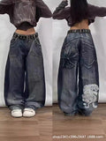Plataz New Y2k High Street Gradient Loose Straight Jeans Men And Women's Same Trendy Jeans DJPT