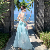 Plataz Sanya Beach Dress Seaside Holiday Atmosphere Hanging Neck Dress Sexy Naked Dress Woman
