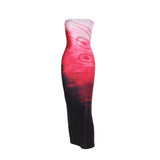 Plataz Summer 2025 New Temperament Dress Holiday Casual Sexy Bras Printed Long Dress DJPT