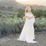 Plataz Women's Lace With Spinning Pregnant Women Floating Tail Fluttering Sleeves Photography Dress 1110 Maternity