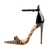 Plataz Summer New Large-Size Sexy Leopard Tip Fine High Heel Lady Sandals Original Single High Quality Shoes