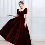 Plataz Bridal Toasting Clothes Big-Size Fatmm Spring 2025 New Wine Red Back Door Engagement Evening Dress