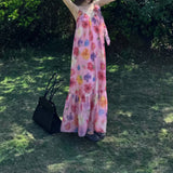 Plataz Summer Dress New Holiday Style V Tie Sling Dress