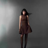 Plataz 2025 Irregular Neckpei Design Peng Peng Dress Symmetrical Folds In Spring And Summer