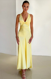 Elegant Satin Prom Dress Sheath Evening Gown Long Party Dress High Slit Formal Dress HZ1024